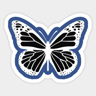 black and white butterfly 1 Sticker